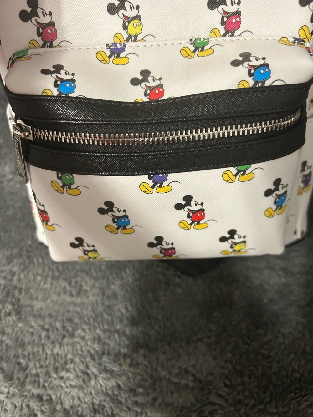 Loungefly Disney Parks White Mickey Mouse Multi-Color Print Backpack - Picture 5 of 7